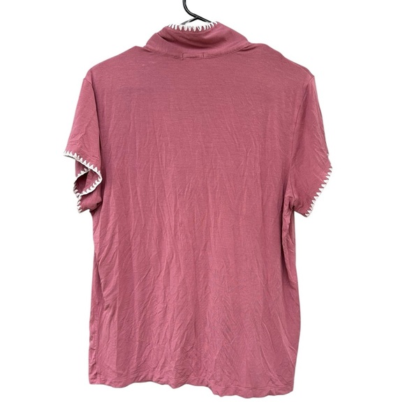 Eberjay Frida Whipstitch Jersey Knit Pajama Top - Pink - Size Large - Picture 8 of 8